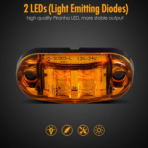 Luce di posizione laterale a LED color ambra per autocarri