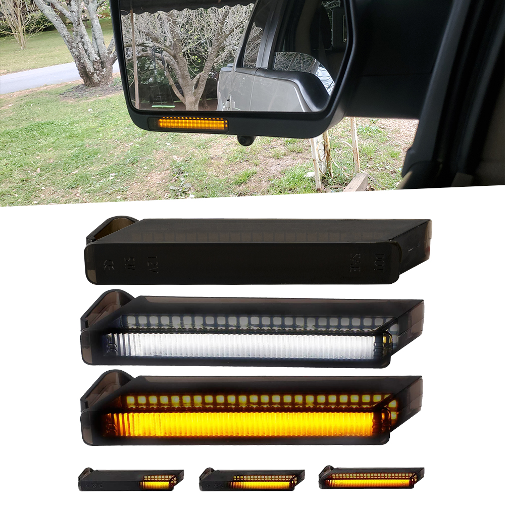 Ford F150 LED di spedizione Flash e DRL retrovisore Specchio retrovisore Segnali di svolta in esecuzione (lente affumicata)