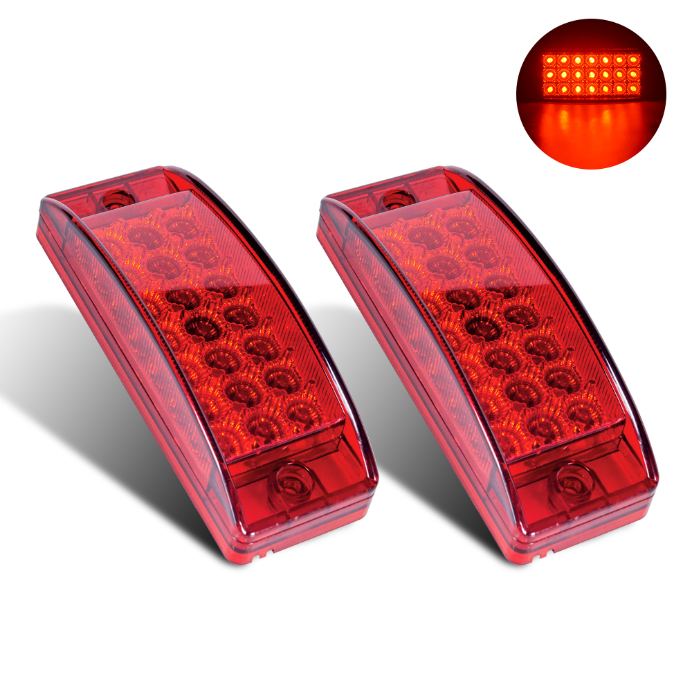  6 "Luce di coda a LED rettangolo rosso